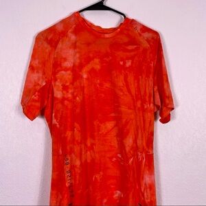 Lululemon Orange Tie Dye Short Sleeve Shirt